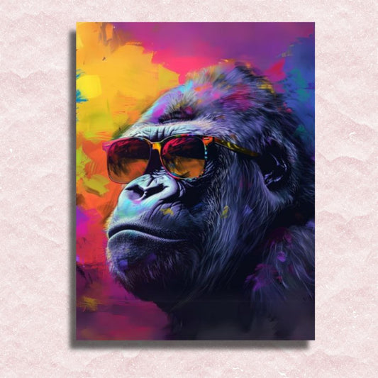 Neon Funky Gorilla Canvas - Painting by numbers shop