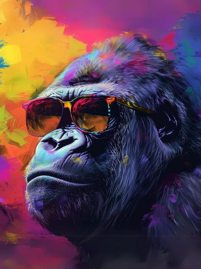 Neon Funky Gorilla - Paint by numbers