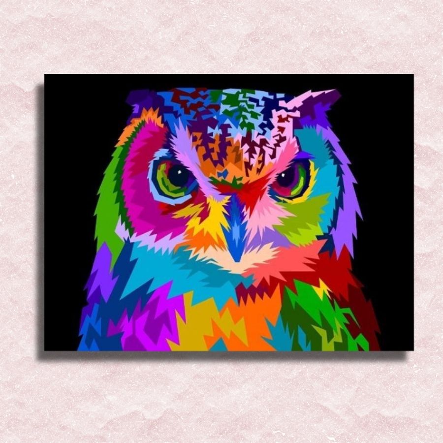 Neon Owl Canvas - Paint by numbers