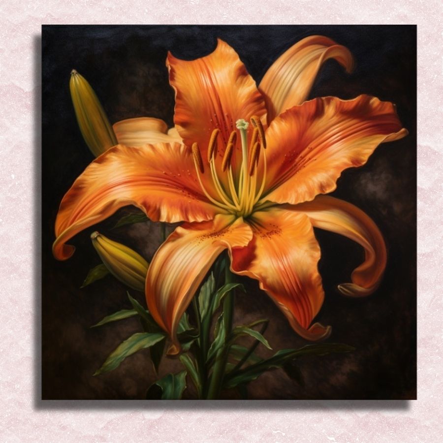 flower painting lily Orange Lily