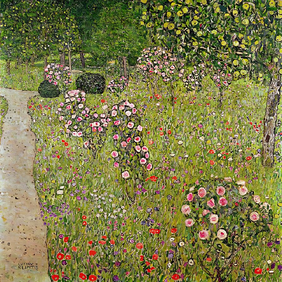 Gustav Klimt - Orchard with Roses - Paint by numbers