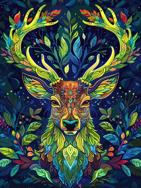 Ornamental Deer - Paint by numbers