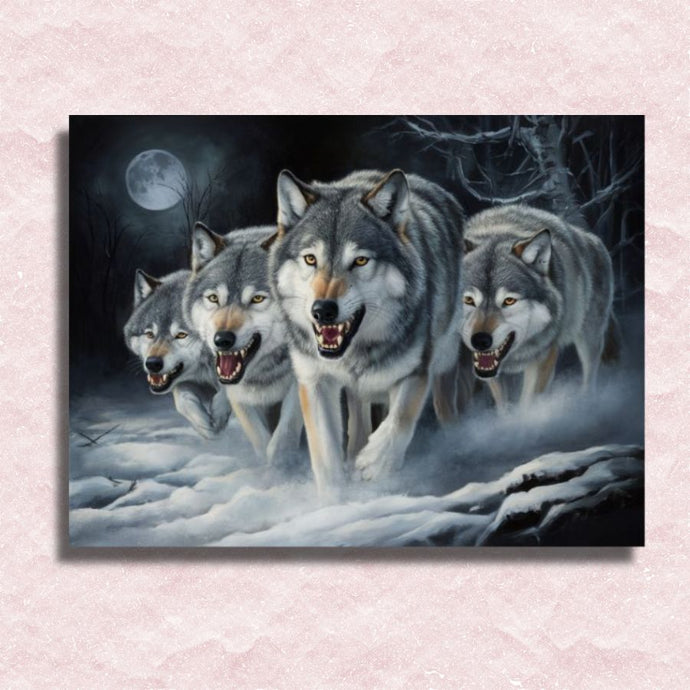 Pack of Wolves Canvas - Paint by numbers