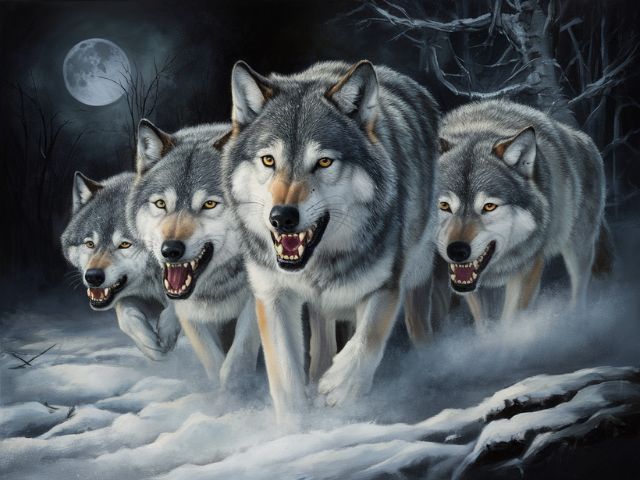 Pack of Wolves - Paint by numbers