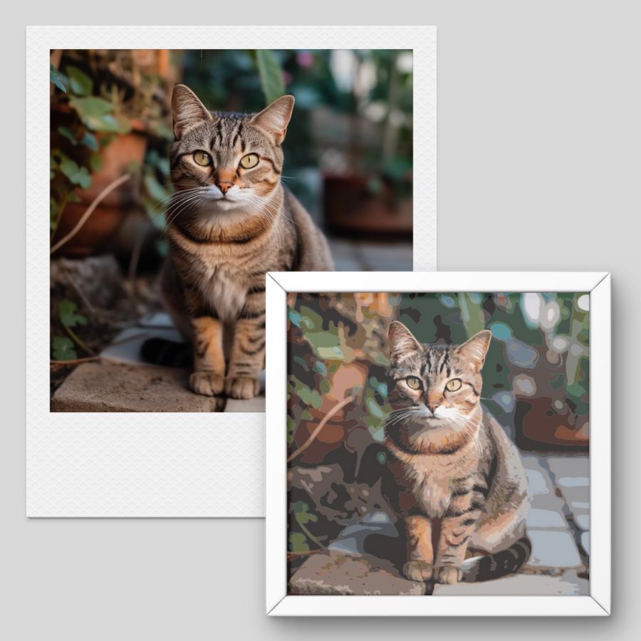 Pet paint by numbers - cat mockup