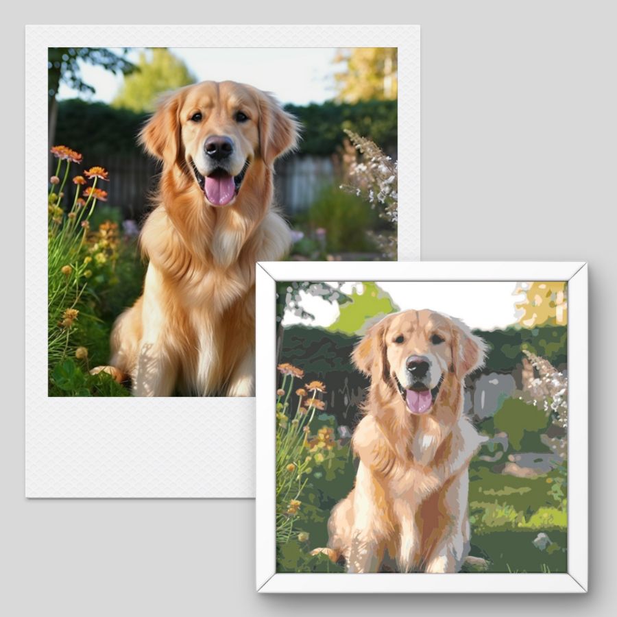 Pet paint by numbers - dog mockup