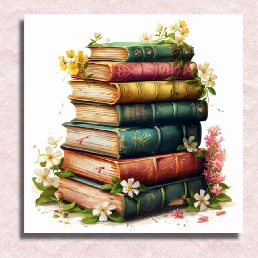 Pile of Books Canvas - Paint by numbers
