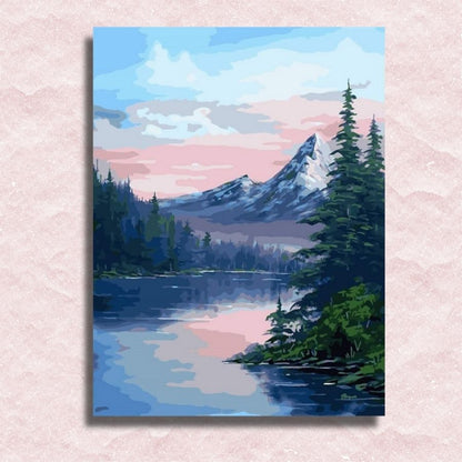 Pine Forest and Lake Canvas - Paint by numbers