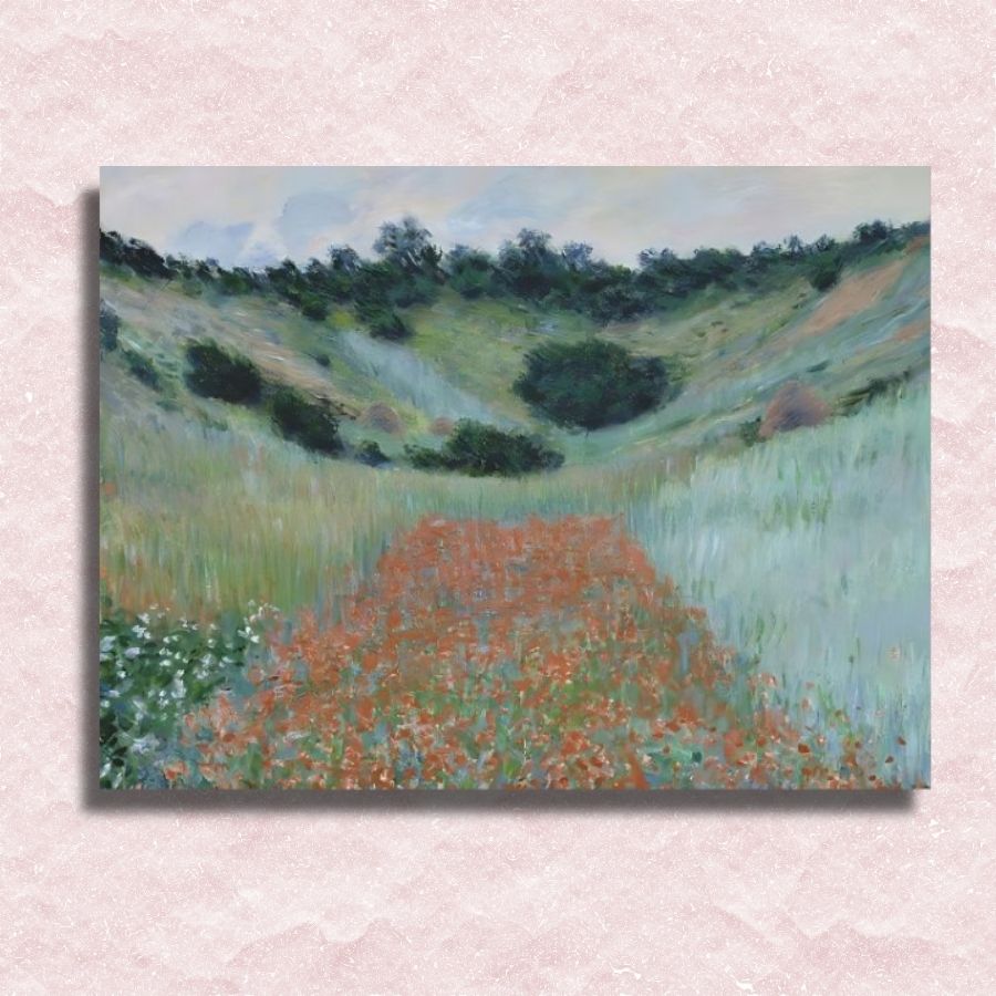 Claude Monet - Poppy Field in a Hollow Canvas - Paint by numbers