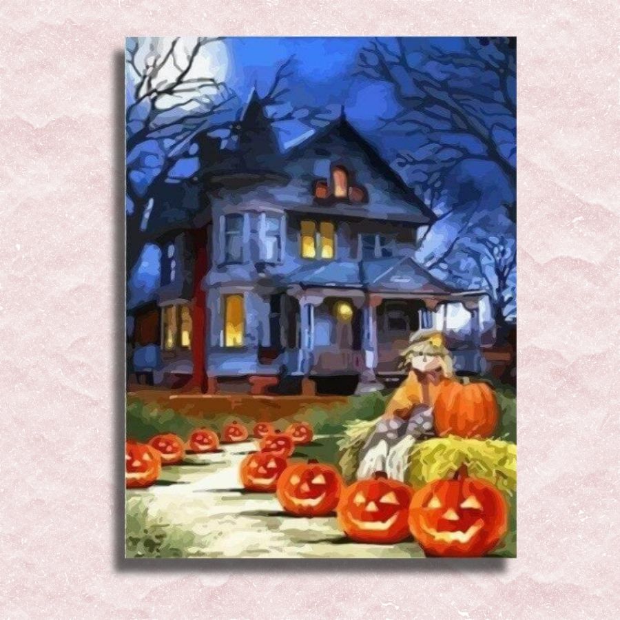 Pumpkin House Canvas - Paint by numbers