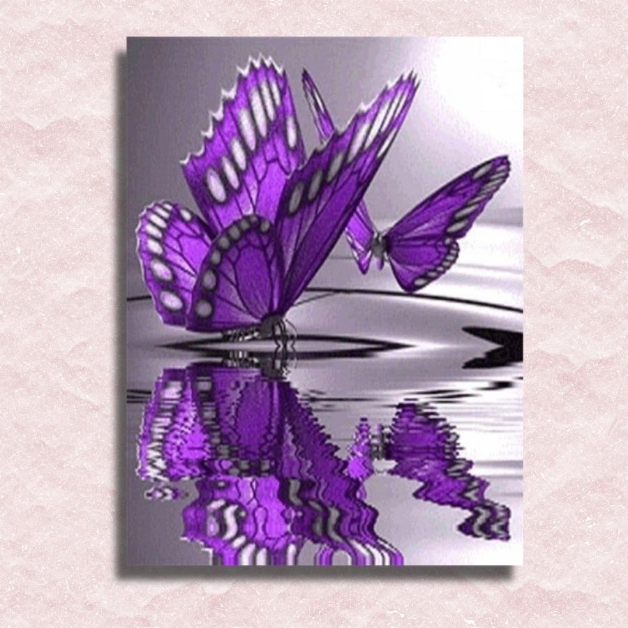 Purple Butterflies Canvas - Paint by numbers