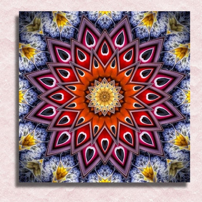 Purple Heart Mandala Canvas - Paint by numbers