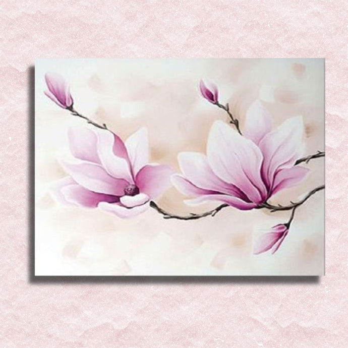 Purple Magnolia Flowers Canvas - Paint by numbers