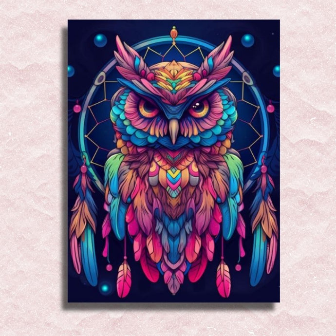 Colorful Owl Dreamcatcher Canvas - Paint by numbers