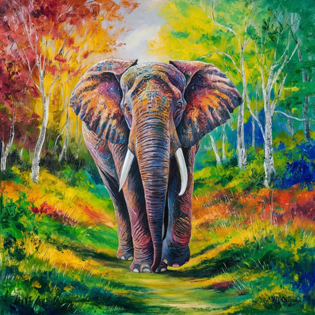 Rainbow Elephant - Paint by numbers