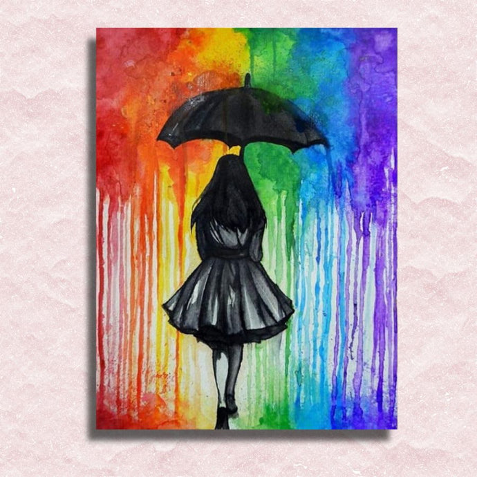 Raining Rainbow Canvas - Paint by numbers