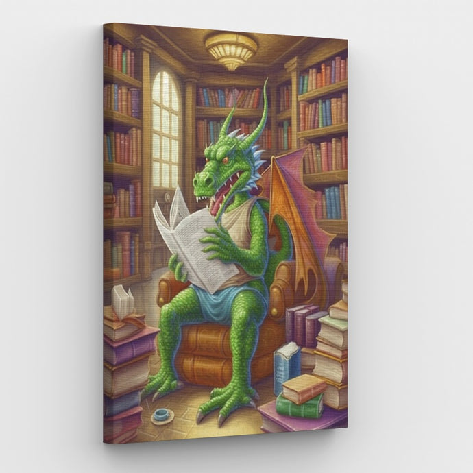 Reading Dragon Canvas - Paint by numbers