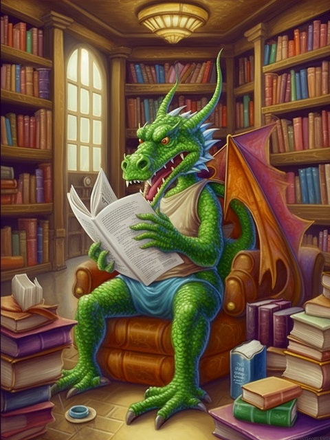 Reading Dragon - Paint by numbers
