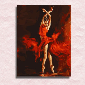 Red Ballerina Canvas - Paint by numbers