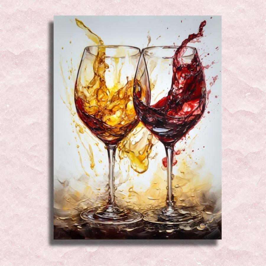 Red Loves White Wine Canvas - Paint by numbers