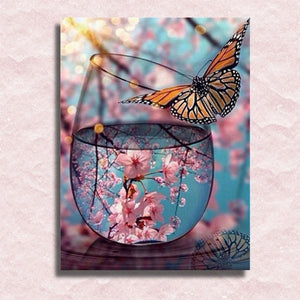 Reflection of Cherry Blossoms Canvas - Paint by numbers