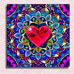 Sacred Heart Mandala Canvas - Paint by numbers