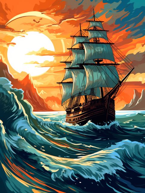 Sailing the Storm - Paint by numbers