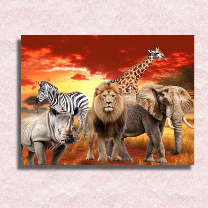 Savannah Animals Canvas - Paint by numbers
