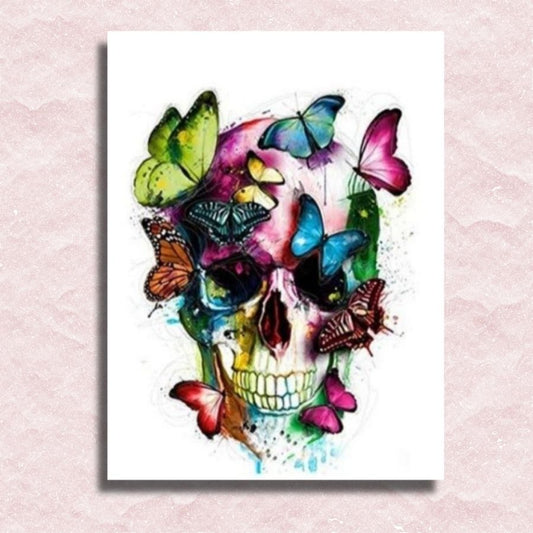 Skull and Butterflies Canvas - Paint by numbers