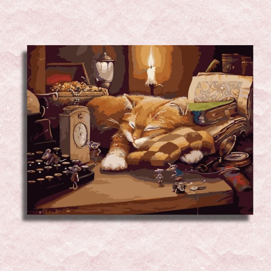 Sleeping Cat Canvas - Paint by numbers
