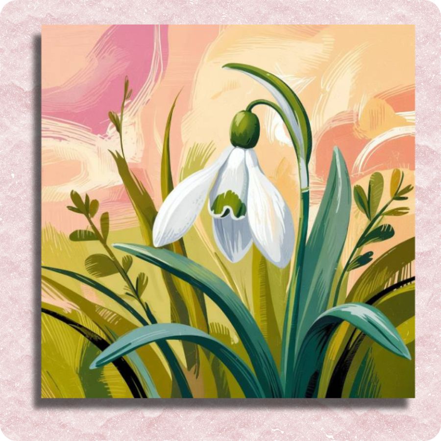 Snowdrop in Bloom Canvas - Paint by Numbers