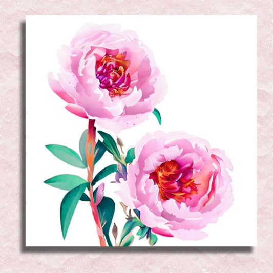 Soft Pink Peonies - Paint by Number Kit - Painting by numbers shop