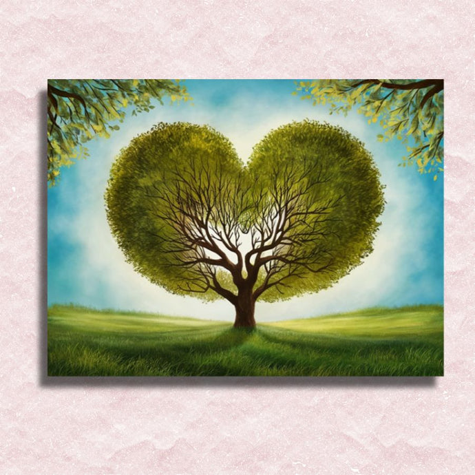 Spring Heart Tree Canvas - Painting by numbers shop