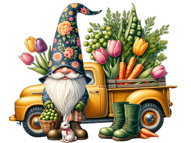 Springtime Gnome Delivery - Paint by numbers