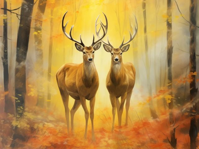 Stags in the Forrest - Paint by numbers