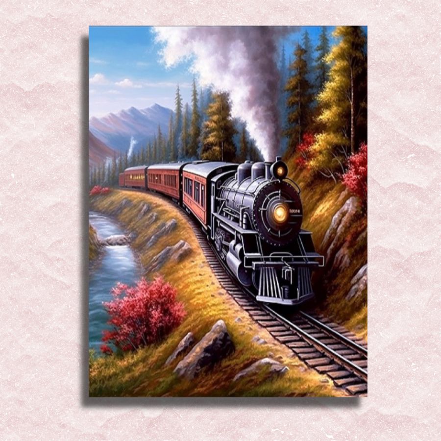 Steam Locomotive Canvas - Paint by numbers