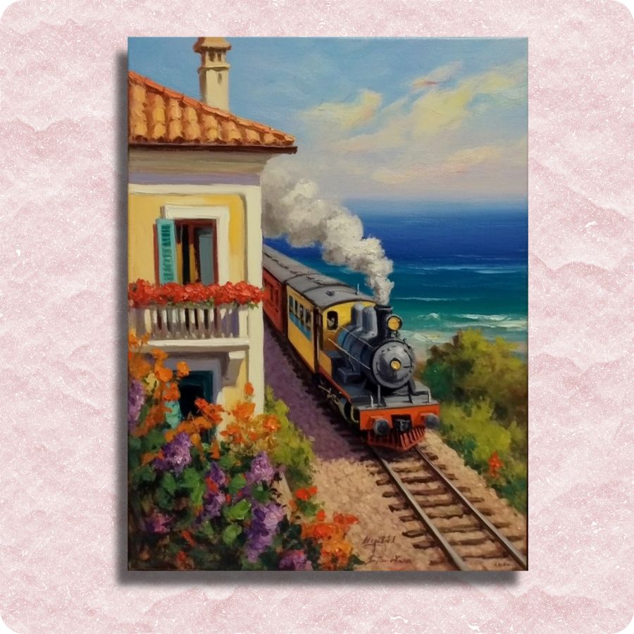 Steam Train Canvas - Paint by numbers
