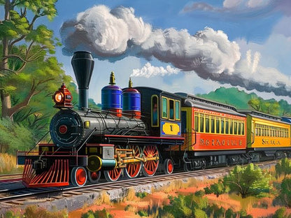 Steam Train - Paint by numbers
