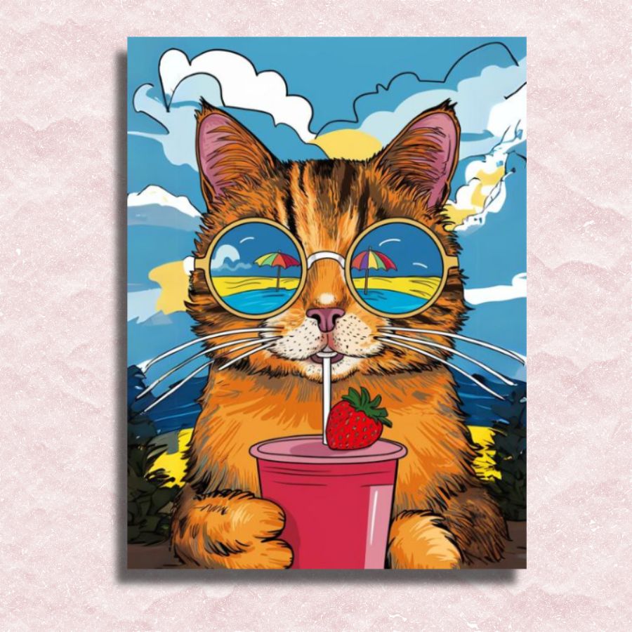 Summer Cat Chill Canvas - Paint by numbers