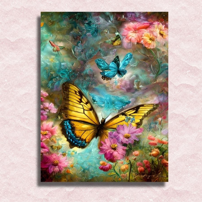 Swirling Butterfly Storm Canvas - Paint by numbers
