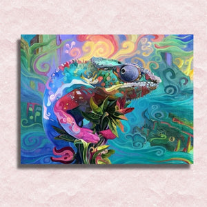 Swirling Chameleon Canvas - Paint by numbers