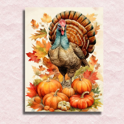 Thanksgiving Turkeys Canvas - Paint by numbers