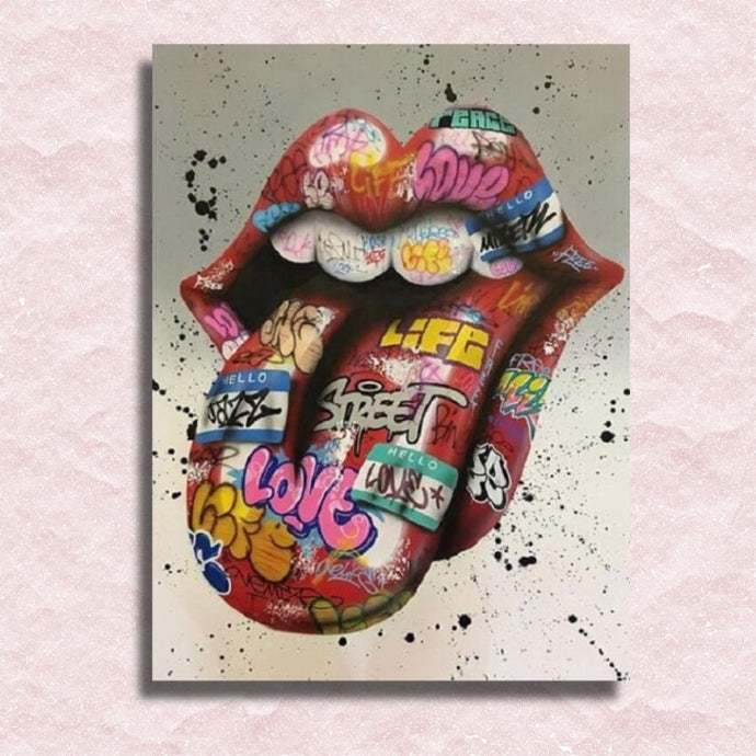 Tongue and Lips Canvas - Paint by numbers