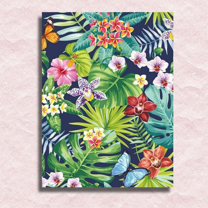 Tropical Forest Flowers Canvas - Paint by numbers