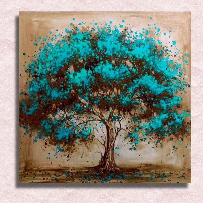 Turquoise Tree Canvas - Paint by numbers