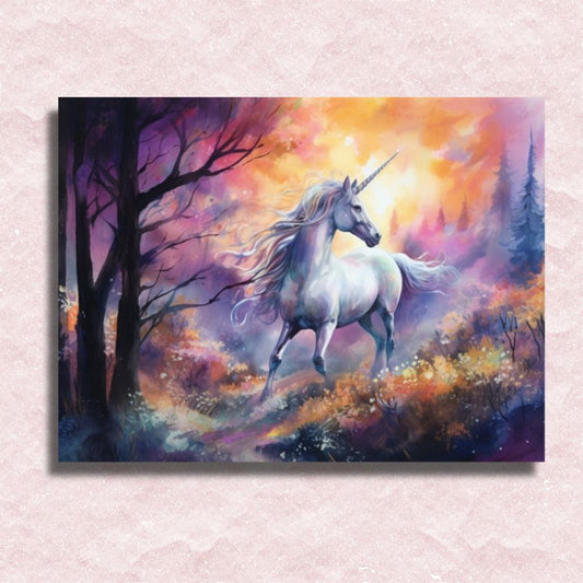 Unicorn in the Dark Canvas - Paint by numbers