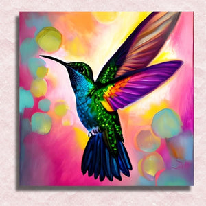 Vibrant Hummingbird Canvas - Paint by numbers