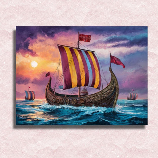 Viking Ship Canvas - Paint by numbers