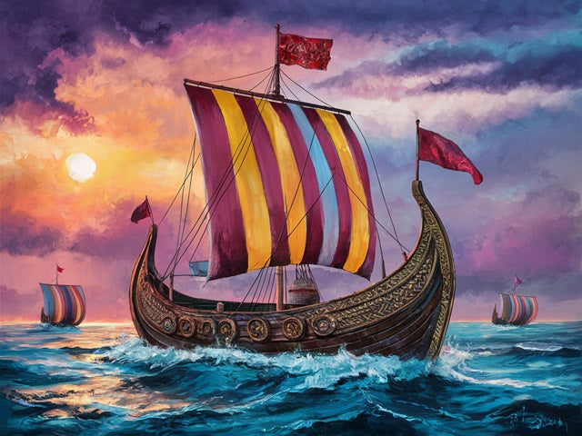 Viking Ship - Paint by numbers