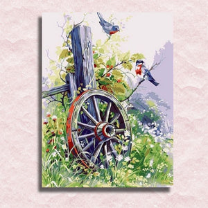 Vintage Wagon Wheel Canvas - Paint by numbers